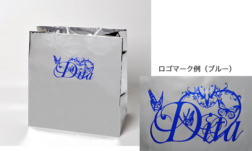 バッグ(シルバー) ロゴマーク例(ブルー)